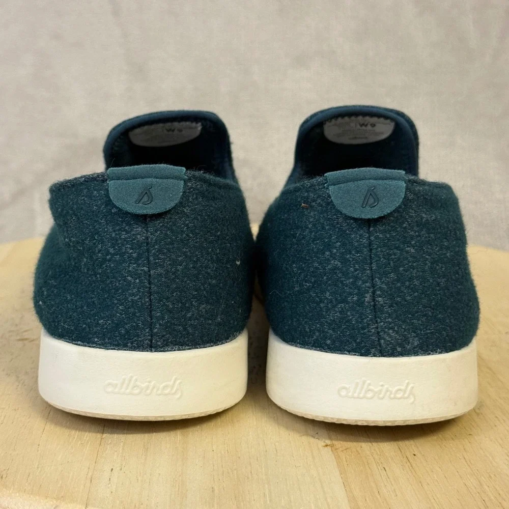 Allbirds Wool Loungers Teal Blue Merino Wool Slip On Shoes Womens 9 WL NV1